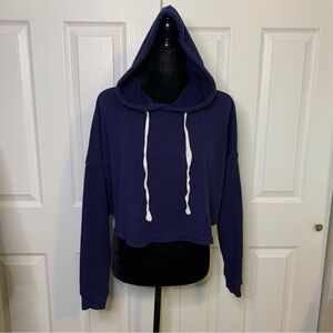 Forever 21 Cropped Navy Hoodie Sweater